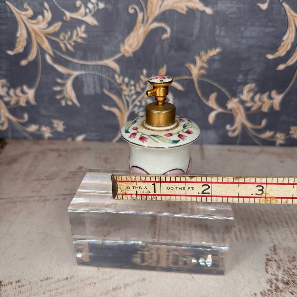 Rare IRICE Japan Porcelain Hand Painted Floral Perfume Bottle Atomizer READ - Picture 3 of 9
